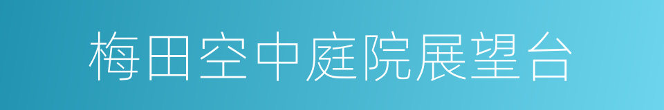 梅田空中庭院展望台的同义词