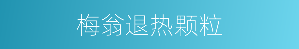梅翁退热颗粒的同义词