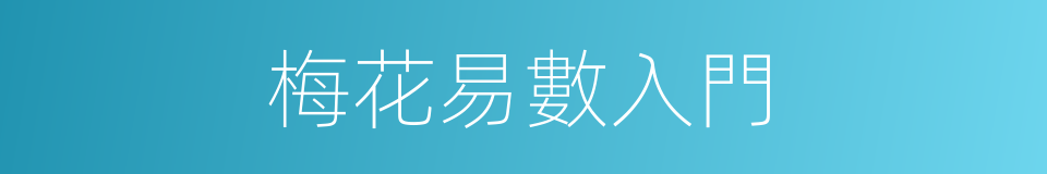梅花易數入門的同義詞