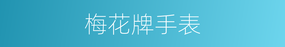 梅花牌手表的同义词