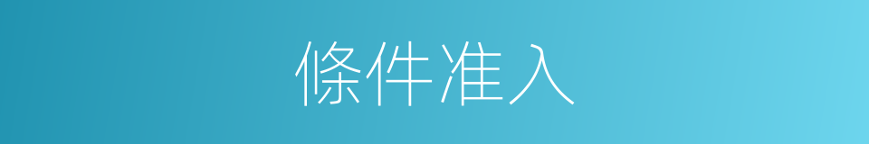 條件准入的同義詞