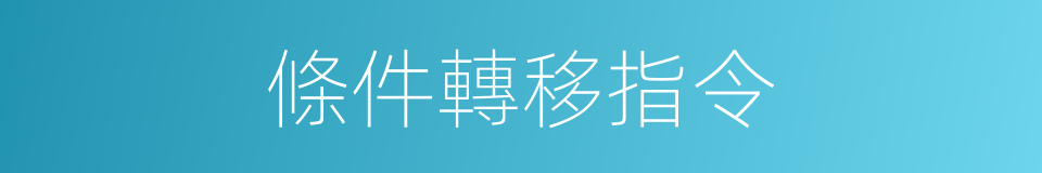 條件轉移指令的同義詞