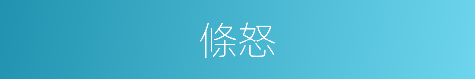 條怒的同義詞