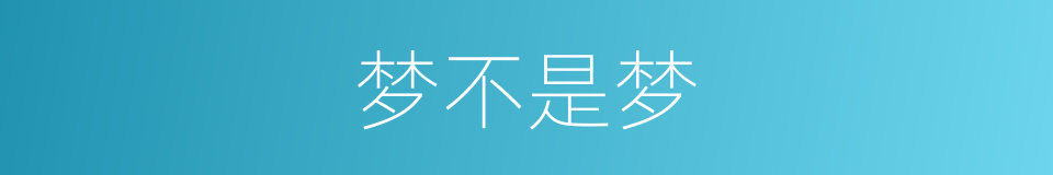梦不是梦的同义词