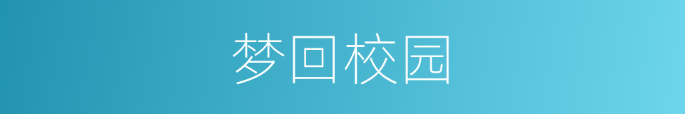 梦回校园的同义词