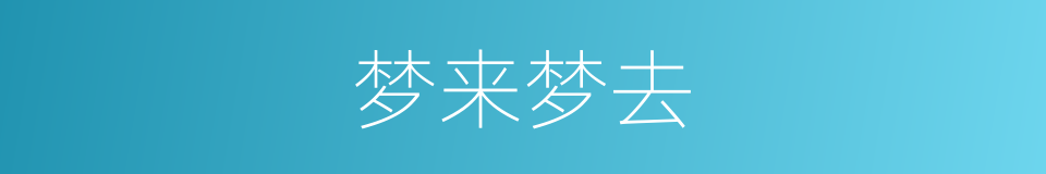 梦来梦去的同义词