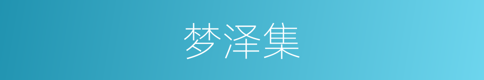 梦泽集的同义词