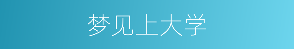 梦见上大学的同义词