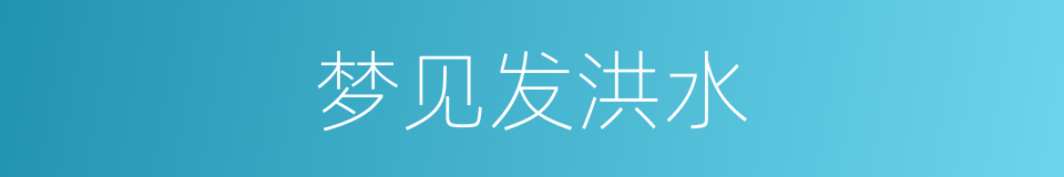 梦见发洪水的同义词