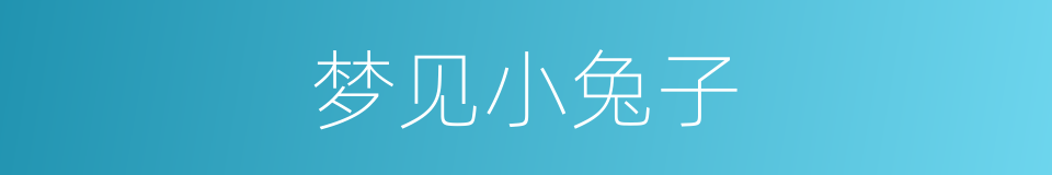 梦见小兔子的同义词