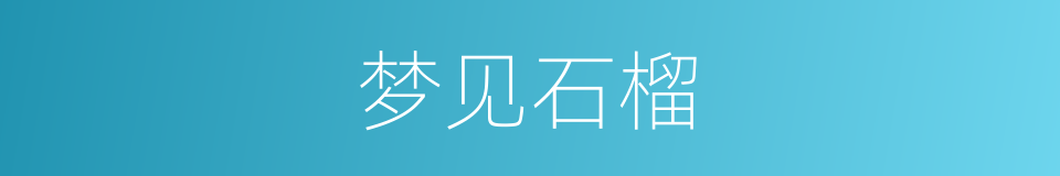梦见石榴的同义词