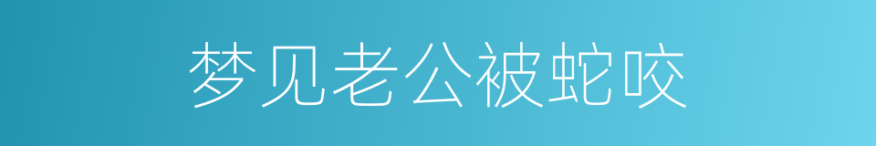 梦见老公被蛇咬的同义词