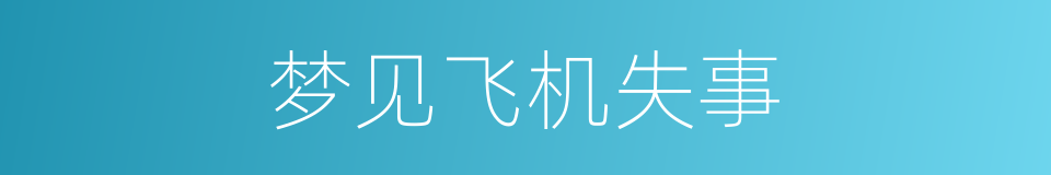 梦见飞机失事的同义词