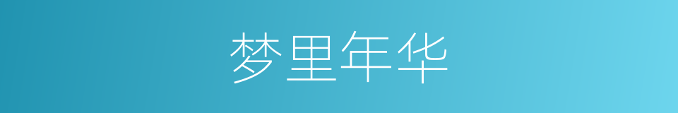 梦里年华的同义词