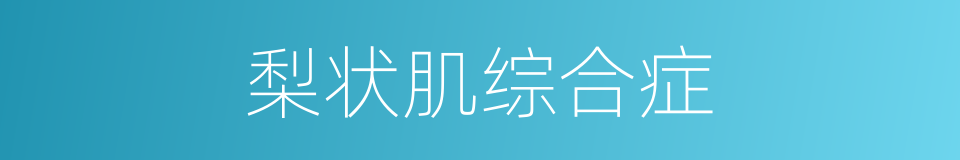 梨状肌综合症的同义词