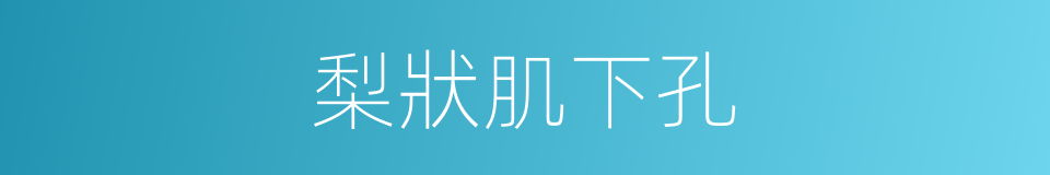 梨狀肌下孔的同義詞