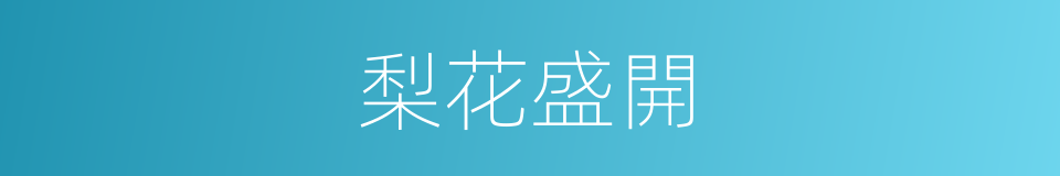 梨花盛開的同義詞