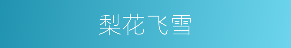 梨花飞雪的同义词
