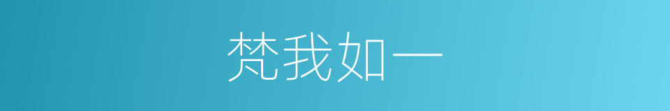 梵我如一的同义词