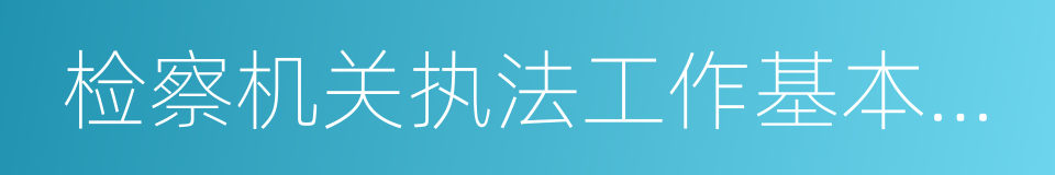 检察机关执法工作基本规范的同义词