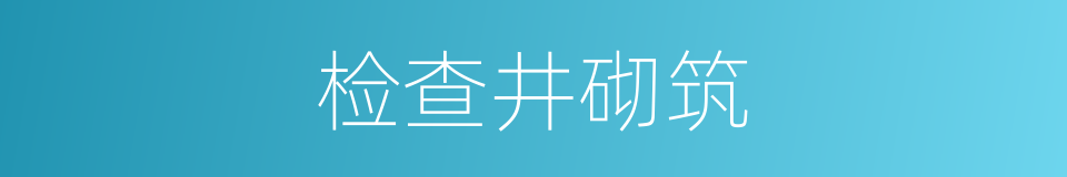 检查井砌筑的同义词