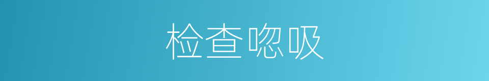 检查唿吸的同義詞