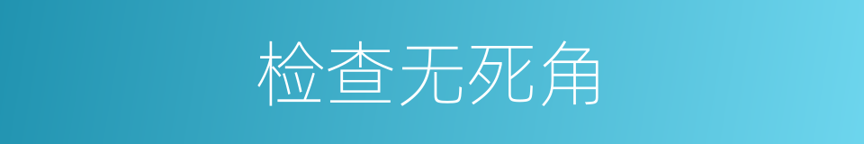 检查无死角的同义词