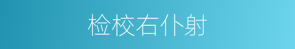 检校右仆射的同义词