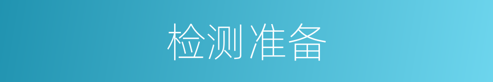 检测准备的同义词