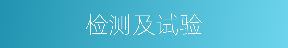 检测及试验的同义词