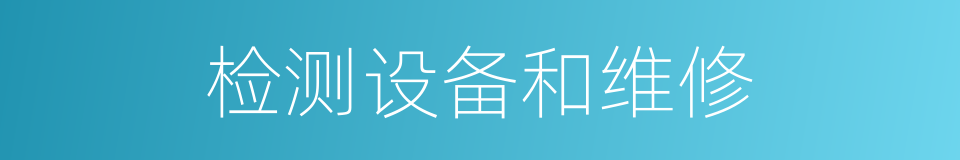 检测设备和维修的同义词