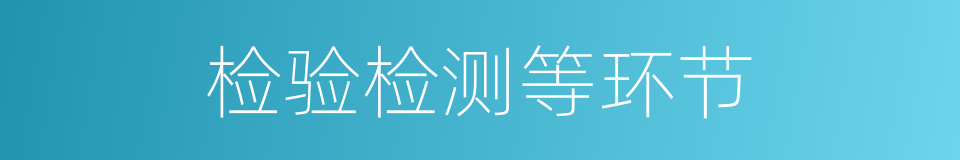 检验检测等环节的同义词