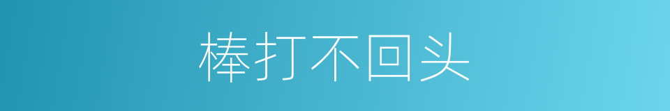 棒打不回头的意思