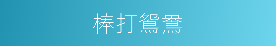 棒打鴛鴦的意思