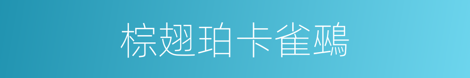棕翅珀卡雀鵐的同義詞