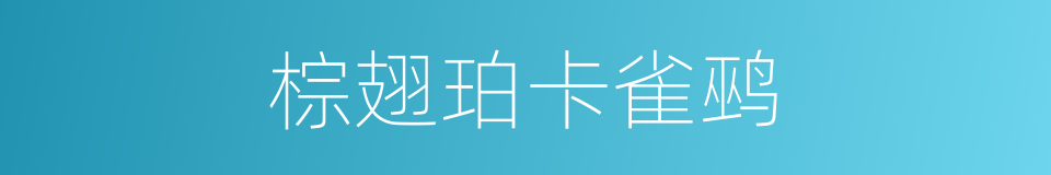 棕翅珀卡雀鹀的同义词