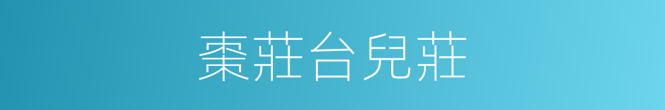 棗莊台兒莊的同義詞