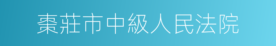 棗莊市中級人民法院的同義詞