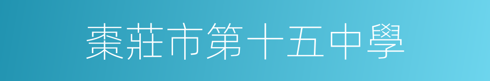 棗莊市第十五中學的同義詞