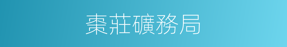 棗莊礦務局的同義詞