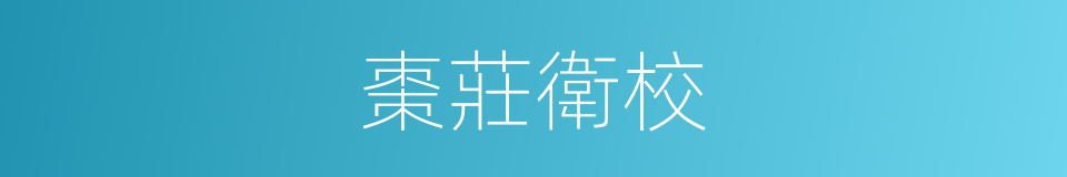 棗莊衛校的同義詞