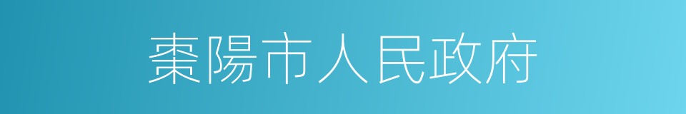 棗陽市人民政府的同義詞