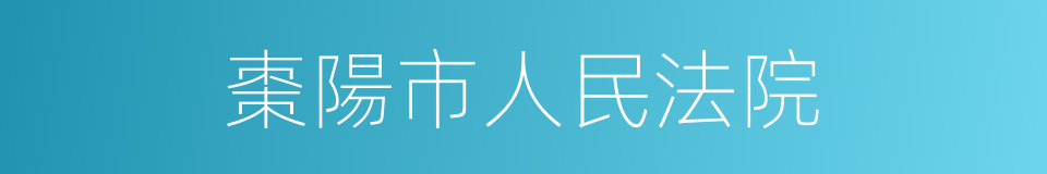 棗陽市人民法院的同義詞