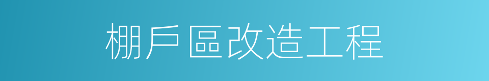 棚戶區改造工程的同義詞