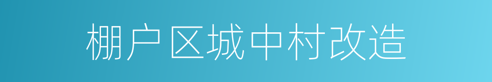 棚户区城中村改造的同义词