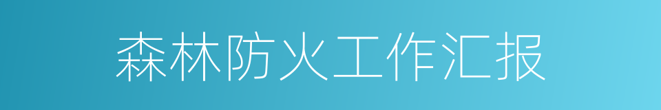 森林防火工作汇报的同义词