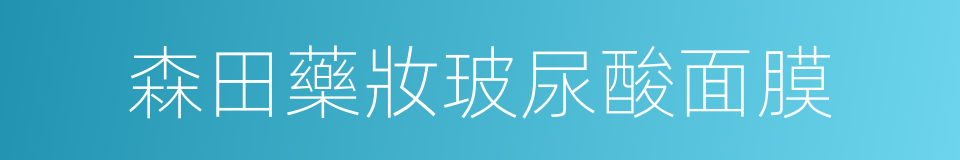 森田藥妝玻尿酸面膜的同義詞