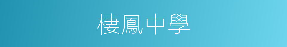 棲鳳中學的同義詞