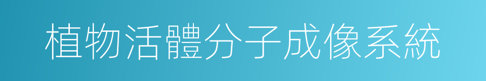 植物活體分子成像系統的同義詞
