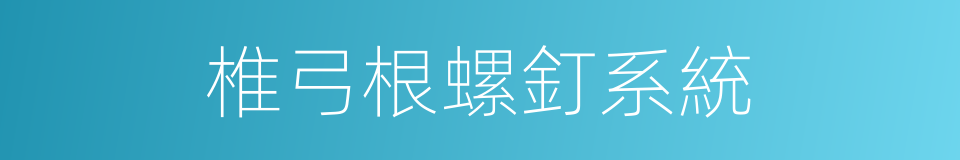 椎弓根螺釘系統的同義詞